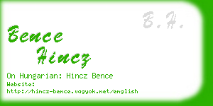 bence hincz business card